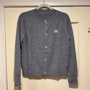 NWOT Acne Studios Gray Wool Cardigan Sweater, Size M/L